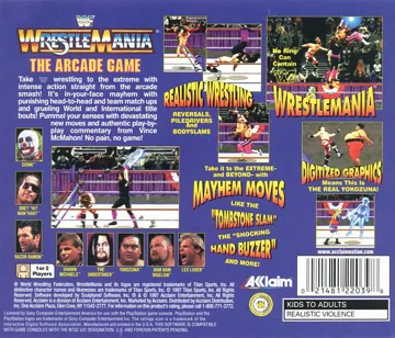 WWF WrestleMania - The Arcade Game (US) box cover back